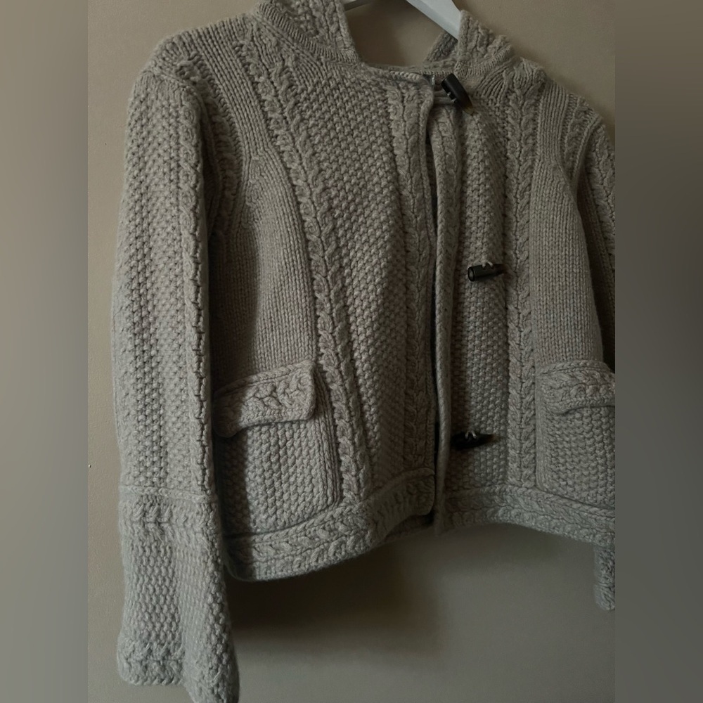 Max Mara Hooded Cardigan flare Hooded Knit Toggle sweater scandi chic ssense co - Picture 10 of 16